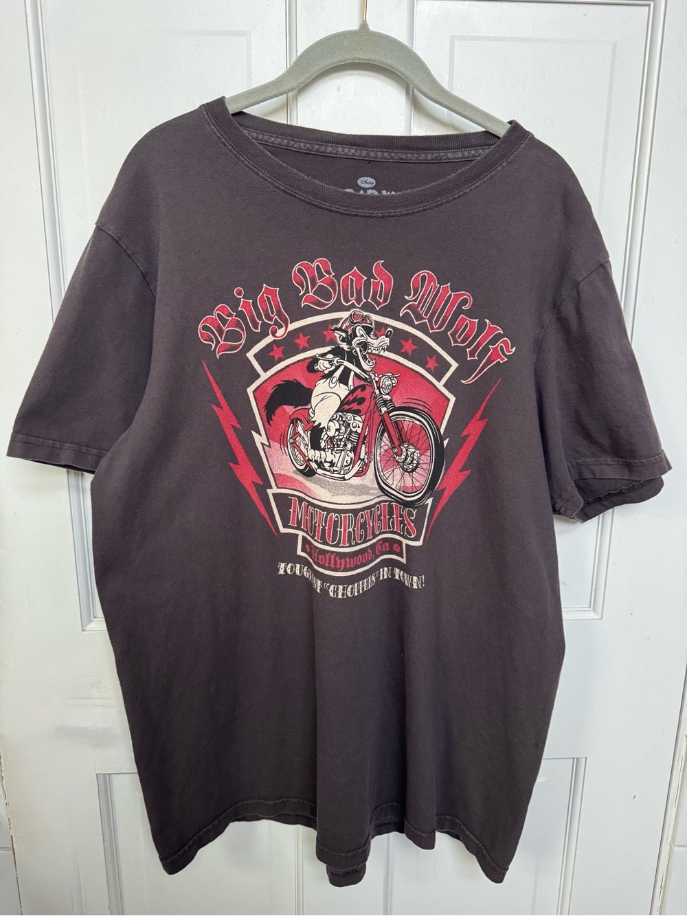 Lucky Brand Disney Big Bad Wolf Black Motorcycle Tee